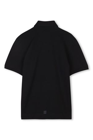 Polo in cotone nero GIVENCHY KIDS | H3074109B